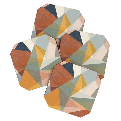 Little Arrow Design Co modern triangle mosaic multi Coaster Set