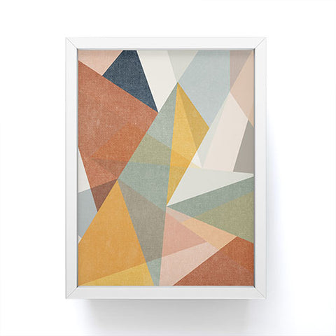 Little Arrow Design Co modern triangle mosaic multi Framed Mini Art Print