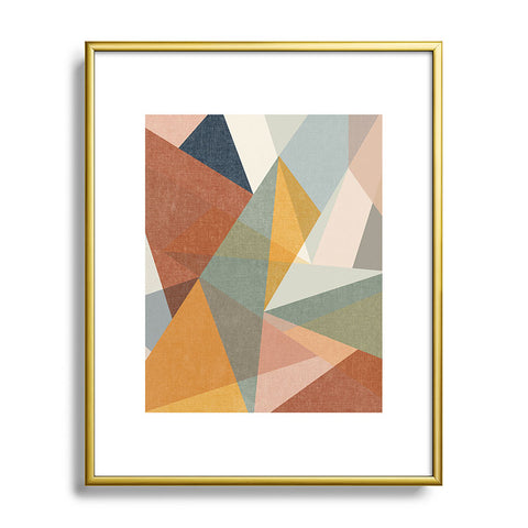 Little Arrow Design Co modern triangle mosaic multi Metal Framed Art Print