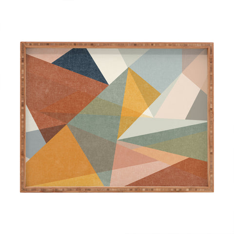 Little Arrow Design Co modern triangle mosaic multi Rectangular Tray