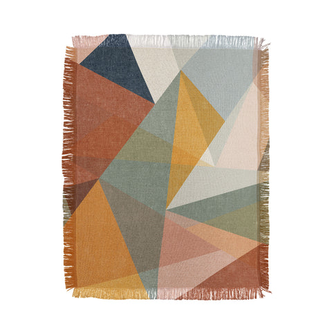 Little Arrow Design Co modern triangle mosaic multi Throw Blanket