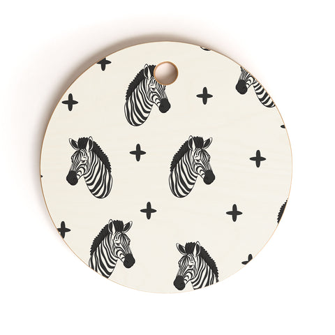 Little Arrow Design Co modern zebras Cutting Board Round