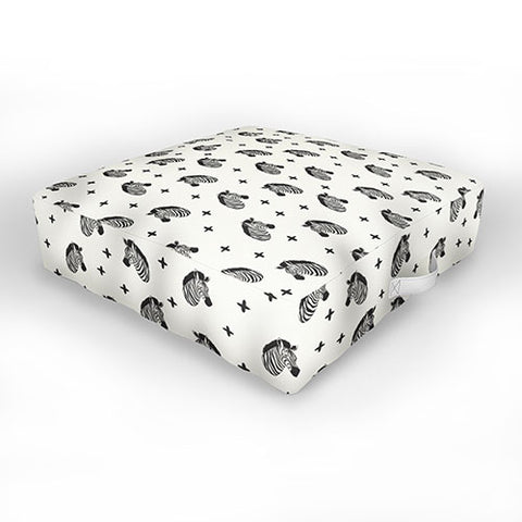 Little Arrow Design Co modern zebras Outdoor Floor Cushion