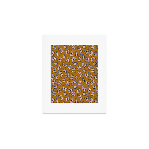 Little Arrow Design Co monarch butterflies pink Art Print