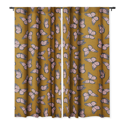 Little Arrow Design Co monarch butterflies pink Blackout Non Repeat