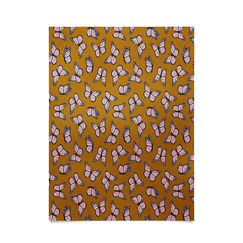 Little Arrow Design Co monarch butterflies pink Poster