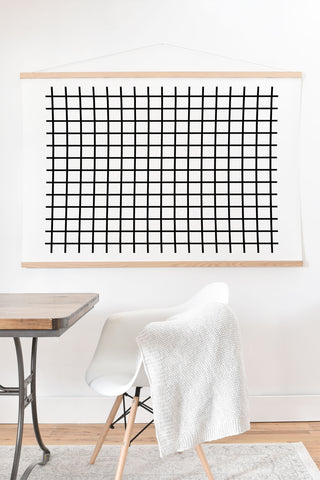 Little Arrow Design Co monochrome grid Art Print And Hanger