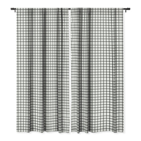 Little Arrow Design Co monochrome grid Blackout Window Curtain