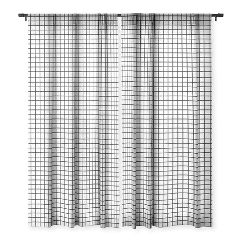 Little Arrow Design Co monochrome grid Sheer Window Curtain