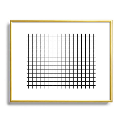 Little Arrow Design Co monochrome grid Metal Framed Art Print