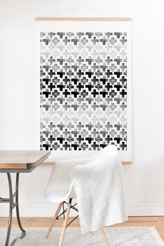 Little Arrow Design Co monochrome watercolor cross Art Print And Hanger