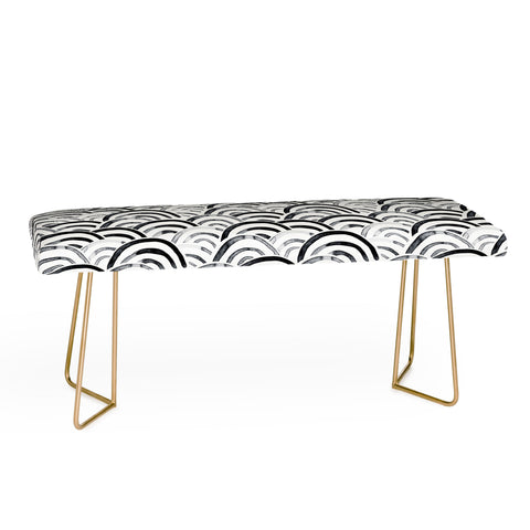 Little Arrow Design Co monochrome watercolor rainbows Bench