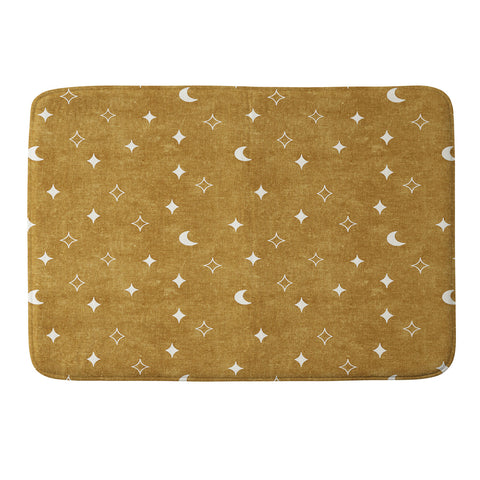 Little Arrow Design Co moon and stars mustard Memory Foam Bath Mat