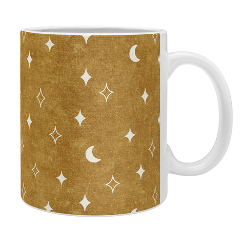 Little Arrow Design Co moon and stars mustard Coffee Mug