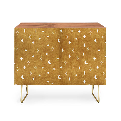 Little Arrow Design Co moon and stars mustard Credenza