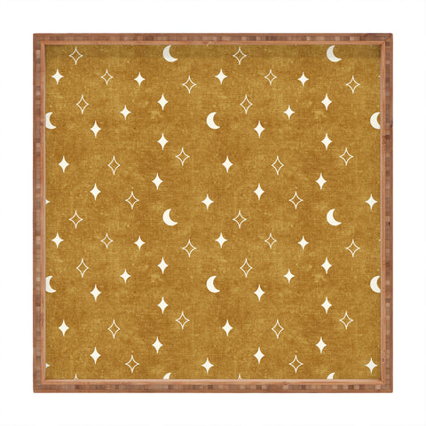 Little Arrow Design Co moon and stars mustard Square Tray