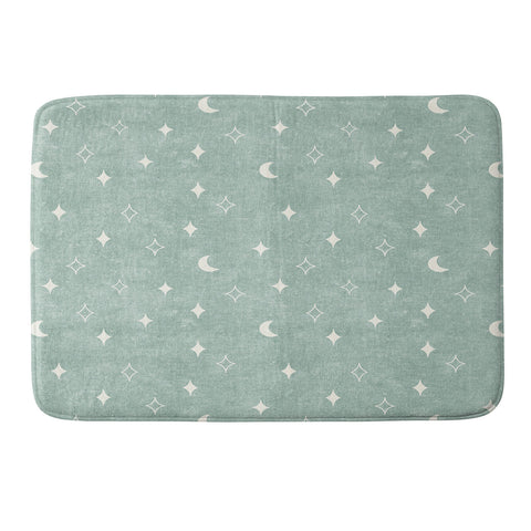 Little Arrow Design Co moon and stars surf blue Memory Foam Bath Mat