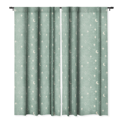 Little Arrow Design Co moon and stars surf blue Blackout Window Curtain