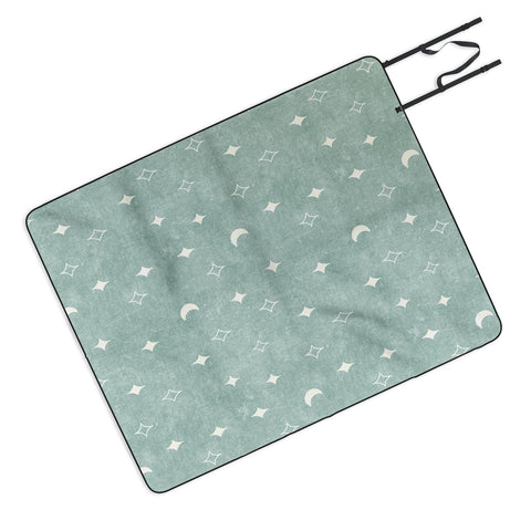 Little Arrow Design Co moon and stars surf blue Picnic Blanket