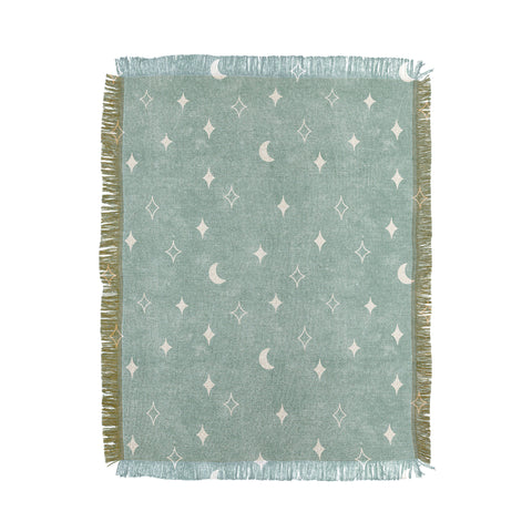 Little Arrow Design Co moon and stars surf blue Throw Blanket