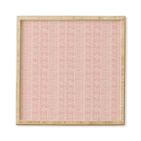 Little Arrow Design Co mud cloth arrow cross pink Framed Wall Art