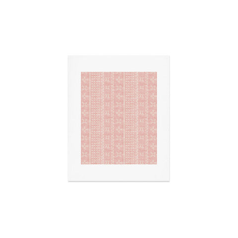 Little Arrow Design Co mud cloth arrow cross pink Art Print