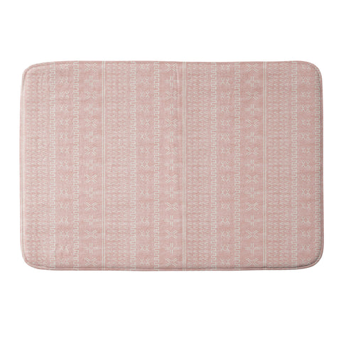 Little Arrow Design Co mud cloth arrow cross pink Memory Foam Bath Mat