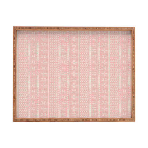Little Arrow Design Co mud cloth arrow cross pink Rectangular Tray