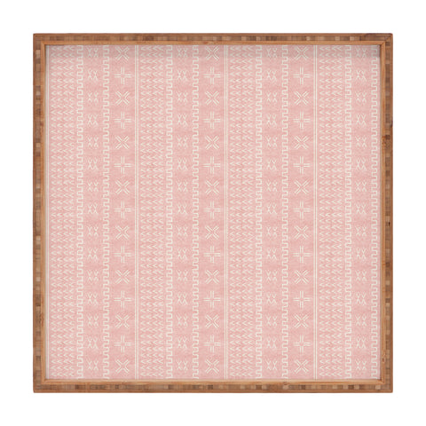 Little Arrow Design Co mud cloth arrow cross pink Square Tray