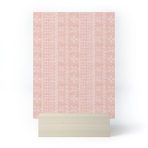 Little Arrow Design Co mud cloth arrow cross pink Mini Art Print