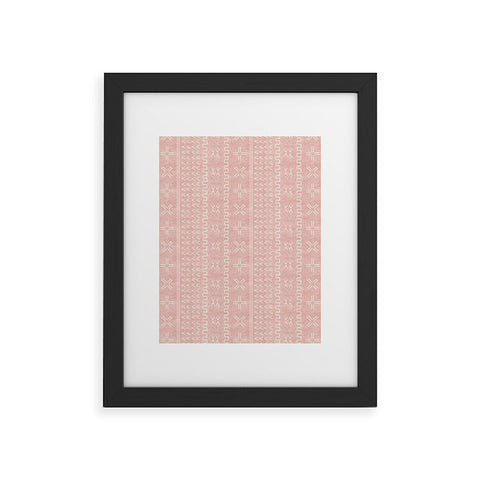 Little Arrow Design Co mud cloth arrow cross pink Framed Art Print