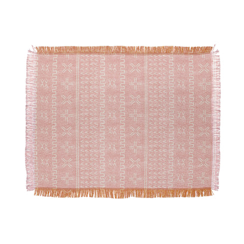 Little Arrow Design Co mud cloth arrow cross pink Throw Blanket