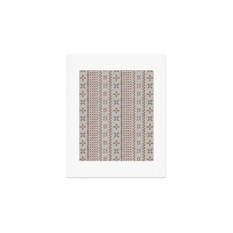 Little Arrow Design Co mud cloth arrow cross rust Art Print