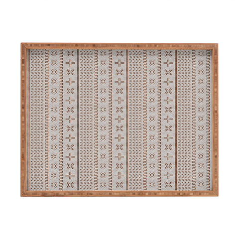 Little Arrow Design Co mud cloth arrow cross rust Rectangular Tray