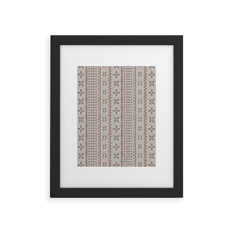 Little Arrow Design Co mud cloth arrow cross rust Framed Art Print