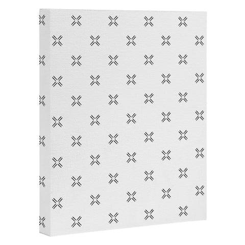 Little Arrow Design Co mud cloth cross black Art Canvas