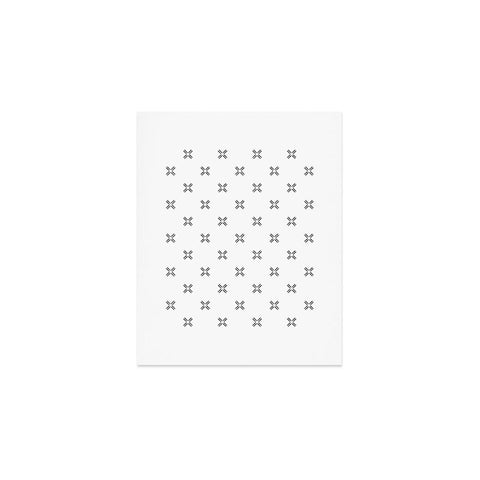 Little Arrow Design Co mud cloth cross black Art Print