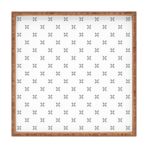 Little Arrow Design Co mud cloth cross black Square Tray