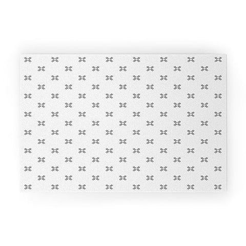 Little Arrow Design Co mud cloth cross black Welcome Mat