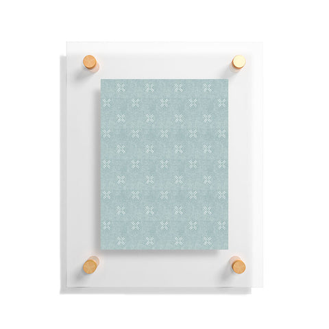 Little Arrow Design Co mud cloth cross dusty blue Floating Acrylic Print