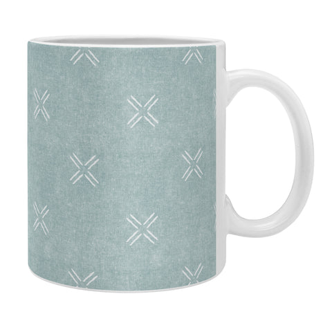 Little Arrow Design Co mud cloth cross dusty blue Coffee Mug