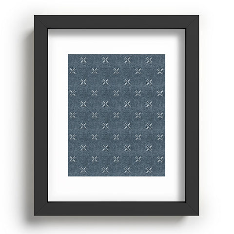 Little Arrow Design Co mud cloth cross navy Recessed Framing Rectangle