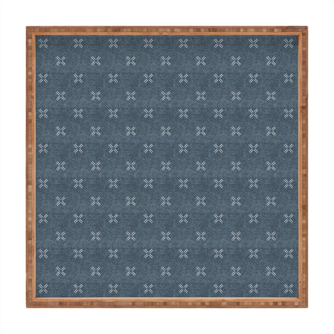 Little Arrow Design Co mud cloth cross navy Square Tray