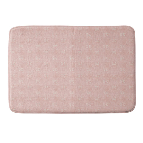Little Arrow Design Co mud cloth cross pink Memory Foam Bath Mat