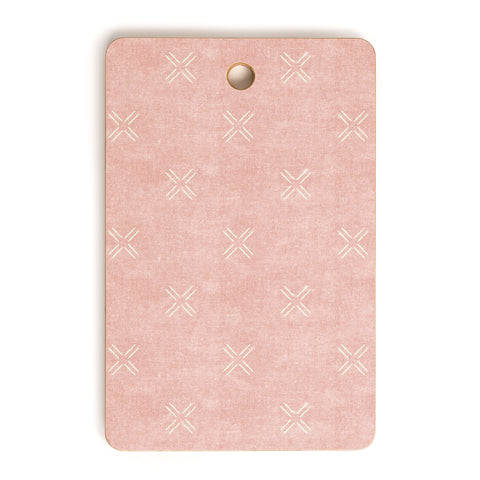 Little Arrow Design Co mud cloth cross pink Cutting Board Rectangle