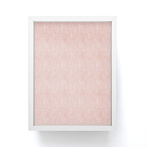 Little Arrow Design Co mud cloth cross pink Framed Mini Art Print
