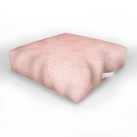 Little Arrow Design Co mud cloth cross pink Outdoor Floor Cushion