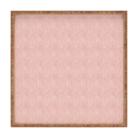 Little Arrow Design Co mud cloth cross pink Square Tray