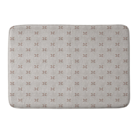 Little Arrow Design Co mud cloth cross stone rust Memory Foam Bath Mat