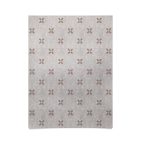 Little Arrow Design Co mud cloth cross stone rust Poster
